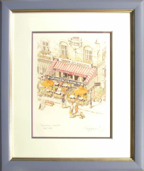 笹倉鉄平 ベルネのカフェ リトグラフ 1998