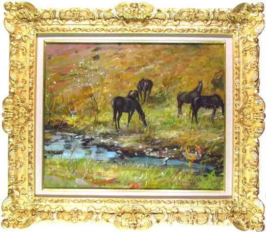 中畑艸人 辛夷(こぶし)の頃 油彩12P 1966