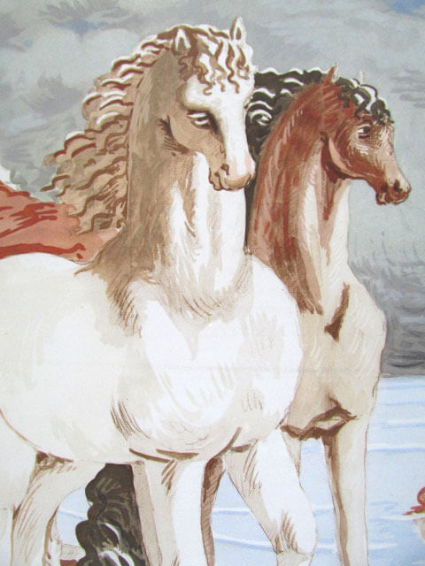 ジョルジョ・デ・キリコ 神話の風景の中の馬 リトグラフ 1966年 3