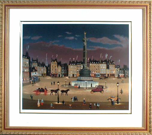 ミシェル ドラクロワ バスチーユ広場の夜 リトグラフ