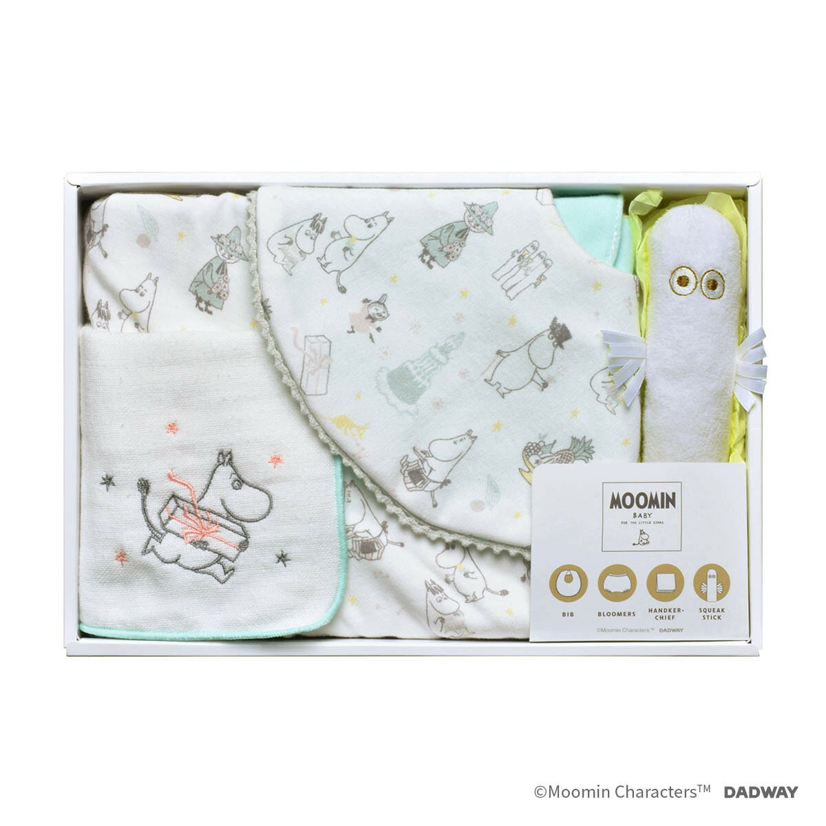 MOOMIN BABY ムーミンベビー ニョロニョロ ギフトセットM | プレゼント スタイ にぎにぎ ハンカチ ブルマ おもちゃ ムーミン キャラクター 出産祝い ギフト プレゼント ベビー
