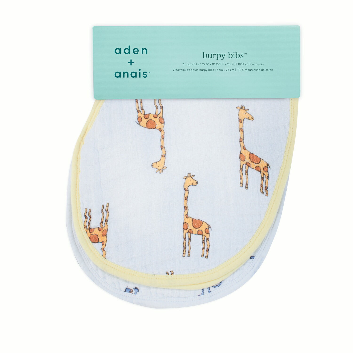 aden + anais エイデンアンドアネイ バーピービブ 2枚入り | コットン ビブ よだれかけ ダブルガーゼ ギフト