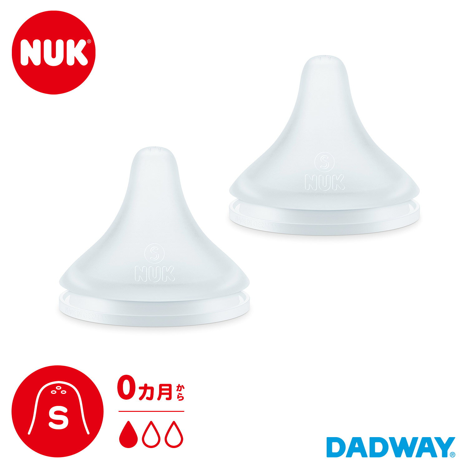 NUK ヌーク パーフェクトマッチ 替えニップル 0カ月用 Sサイズ | 哺乳瓶 ほ乳びん ...