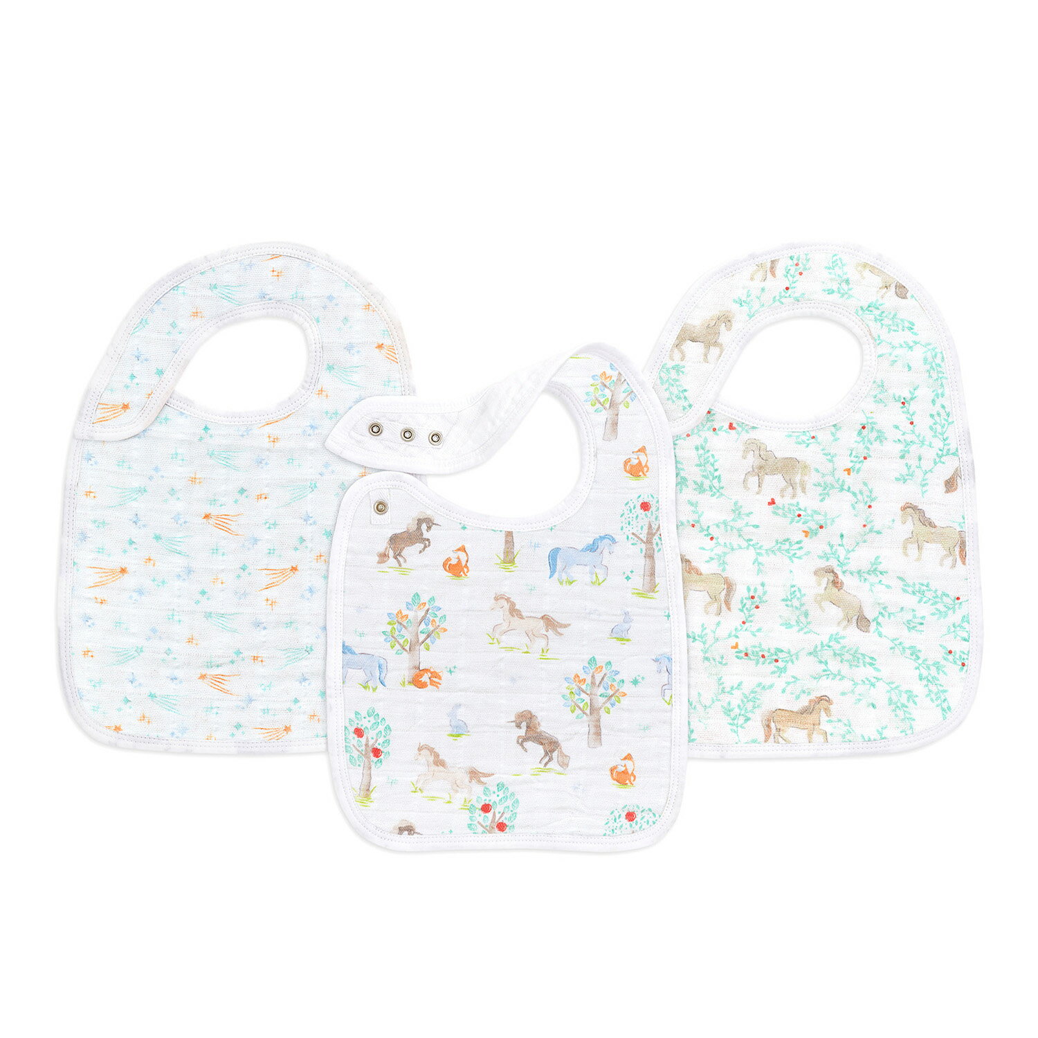 【予約】aden + anais エイデンアンドアネイ スナップビブ イヤーオブザホース・うま 3枚 | 2026年 コ..