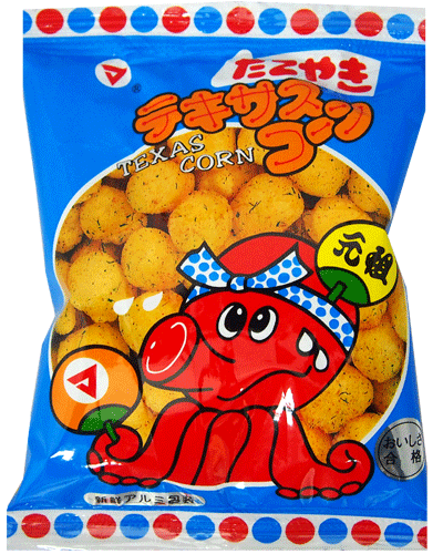 【松山製菓】テキサスコーン たこやき（30袋入）　　｛大人買い　駄菓子屋　景品　子供会　おやつ　つかみどり　業務用　小袋　スナック菓子｝のサムネイル