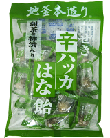 【井関食品】地釜本造り 甜茶柿渋入 辛ハッカはな飴120g(10袋入)　　　　　　　　｛あめ　キャンディ　キャンデー　花粉症　鼻　コロナ　新型コロナウイルス　不活化　奈良県立医科大学｝