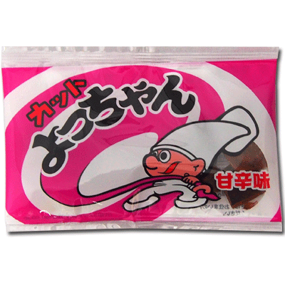 【よっちゃん食品】カットよっちゃん〈甘辛味〉10g（20袋入）　　　　｛駄菓子　だがし屋　おやつ　おつまみ　珍味　大人買い　まとめ買い　よっちゃんイカ｝のサムネイル