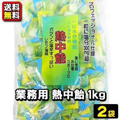 【送料無料】【井関食品】業務用 熱中飴 1kg × 2袋　　　　　　　　　　｛熱中症対策　熱中症予防　塩分補給　仕事　工場　現場　スポーツ　運動　夏　猛暑｝