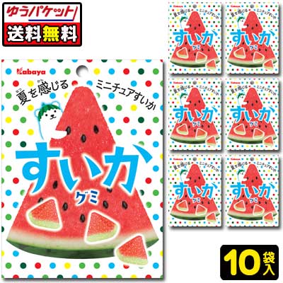 【ゆうパケット便】【送料無料】【カバヤ食品】すいかグミ50g×10袋