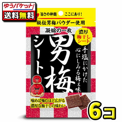 【ポスト投函・メール便】【全国送料無料】ノーベル製菓　男梅シート27g（6個）の商品画像