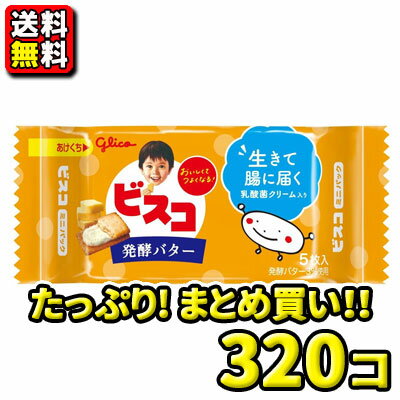 【送料無料】【江崎グリコ】5枚 ビスコミニパック〈発酵バター〉（20袋入×16ケース）