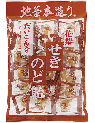 【井関食品】地釜本造り いせきのど飴〈だいこん入りかりんのど飴〉100g（10袋入）