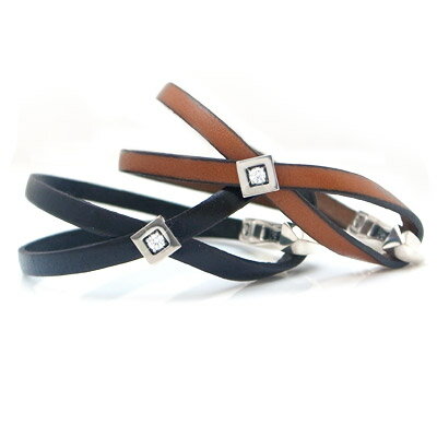 レザーペアブレス ペアブレス キュービックジルコニア 平革 本革 シルバー ブレス メンズ レディス 送料無料 ギフト 人気 おしゃれ オリジナル ハンドメイド...