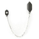 ラペルピン キュービックジルコニア ブラックコーティング シルバー スーツアクセ チェーン アクセサリー パーティー ギフト おしゃれ 大人アクセ シンプル 人...