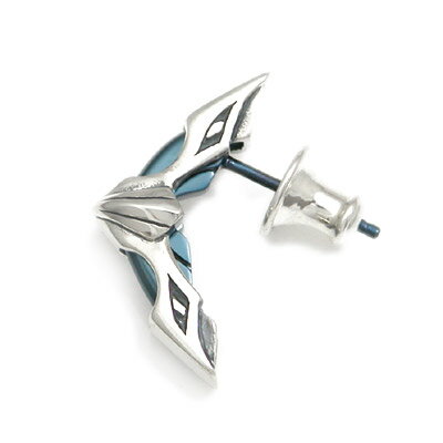 【メール便！送料無料※指定日・代引き・ギフト不可】ブルーチタン シルバーピアス 片売 シルバー925 メンズ ハンドメイド ギフト プレゼント 父の日 誕生日 クリスマス バレンタイン お祝い オリジナル 銀製 贈答品 記念品 おしゃれ 人気 ダグダート DAgDART DP-076T