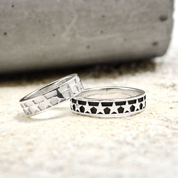 ペア 名入れ 刻印 星 スター シルバー 3号 4号 5号 6号 7号 8号 9号 10号 11号 12号 13号 14号 15号 16号 17号 18号 19...