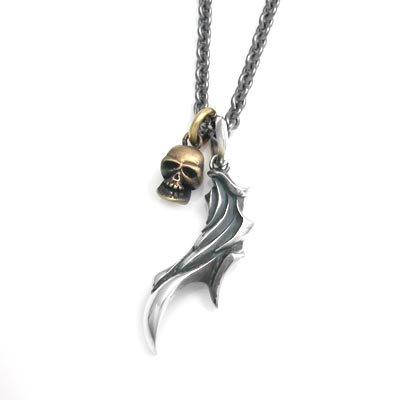 ペンダント ネックレス 真鍮 シルバー925 スカル 羽 フェザー チェーン メンズ ハンドメイド ギフト プレゼント 誕生日 お祝い オリジナル 送料無料 銀製 カジュアル おしゃれ 人気 ドメスティック 国産 ブランド DAgDART ダグダート DT-247