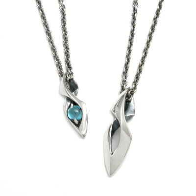 ペアネックレス ペア価格 ペンダント ガーネット ブルートパーズ チェーン シルバー925 メンズ ハンドメイド ギフト プレゼント 誕生日 お祝い オリジナル...