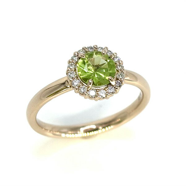 指輪 K18PG ペリドット 0.59 0.12 ダイヤモンド リング 誕生石 ピンクゴールド 8月誕生石 誕生日 結婚..