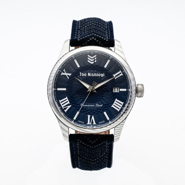 【2,000円OFFクーポン＋店舗内3点で10倍、2点でも5倍】The Nishiogi ザ・ニシオギ 日本製 自動巻き 印伝 ダマスカス鋼 平城 紺碧（メンズ） メンズ 腕時計 国内正規品 送料無料