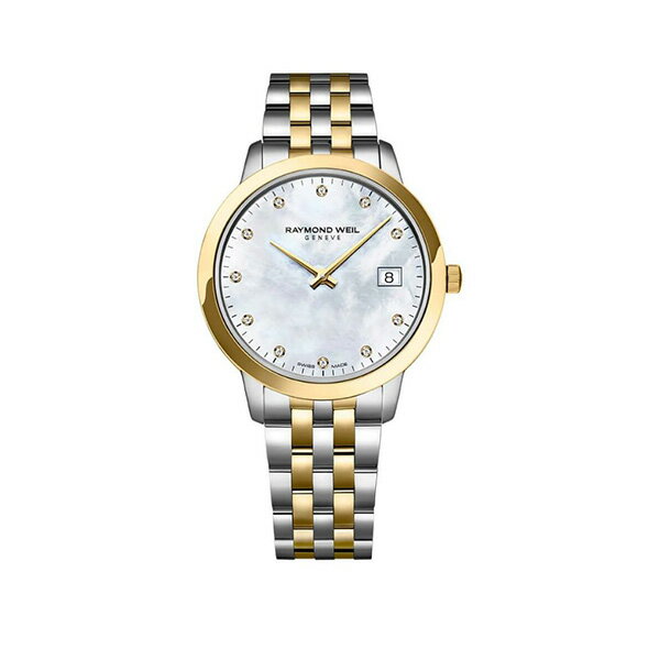 メーカー：RAYMOND WEIL レイモンド ウェイル製品名：5385-STP-97081キャリバー：クオーツケースサイズ：34mm 厚さ: 7mmケース素材：ステンレススティール（イエローゴールドPVD加工）防水：50m/5気圧防水ガラス：サファイアクリスタル説明：※こちらの商品は当社の実店舗や他サイトでも同時に販売している為、ご注文のタイミングによっては完売になってしまっている場合がございます。その際はキャンセルのメールを差し上げますので悪しからずご了承くださいませ。説明：伝統的なラウンド型ケースに包まれたホワイトマザーオブパールのダイアルには、11個のダイアモンドインデックスが装飾されています。 クオーツ式ムーブメントを搭載したトッカータコレクションでは、2014年にコレクションが誕生して以降、男性用・女性用の数多くのラインナップを展開してきました。シンプルかつエレガントなデザインで、幅広い場面で着用を楽しんでいただけます。RAYMOND WEIL レイモンド ウェイル トッカータ 5385-STP-97081メーカー希望小売価格はメーカー商品タグに基づいて掲載していますメーカー：RAYMOND WEIL レイモンド ウェイル製品名：5385-STP-97081キャリバー：クオーツケースサイズ：34mm 厚さ: 7mmケース素材：ステンレススティール（イエローゴールドPVD加工）防水：50m/5気圧防水ガラス：サファイアクリスタル説明：※こちらの商品は当社の実店舗や他サイトでも同時に販売している為、ご注文のタイミングによっては完売になってしまっている場合がございます。その際はキャンセルのメールを差し上げますので悪しからずご了承くださいませ。説明：伝統的なラウンド型ケースに包まれたホワイトマザーオブパールのダイアルには、11個のダイアモンドインデックスが装飾されています。 クオーツ式ムーブメントを搭載したトッカータコレクションでは、2014年にコレクションが誕生して以降、男性用・女性用の数多くのラインナップを展開してきました。シンプルかつエレガントなデザインで、幅広い場面で着用を楽しんでいただけます。RAYMOND WEIL レイモンド ウェイル トッカータ 5385-STP-97081メーカー希望小売価格はメーカー商品タグに基づいて掲載しています