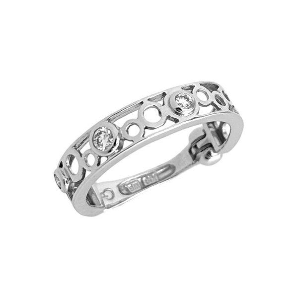 ���䡼���� �ա��� 18�� �ۥ磻�ȥ������ �礭�� ��������� 0.06ct ������ �ԥ���� K18 �Υ�ۡ���ԥ���