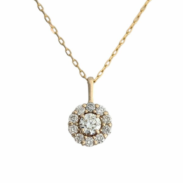 樂天商城 - 【10％OFFクーポン利用で】ダイヤモンド 取り巻き ペンダント ネックレス 10金 イエローゴールド 0.13ct あずきチェーン 一粒 ギフト プレゼント 1513375 国内正規品 送料無料