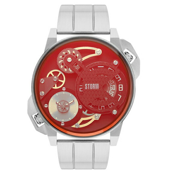 メーカー：STORM LONDON ストームロンドン製品名：47410R防水：5気圧防水ケースサイズ： 横（リューズ含めず）×縦×厚み：約φ47mm（リューズ除く）バンド素材：ステンレススティールケース素材：ステンレススティール機能 付加仕...