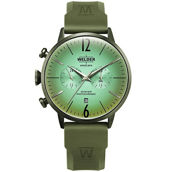 メーカー：WELDER ウェルダー製品名：WWRC519防水：5気圧防水ケースサイズ： 横（リューズ含めず）×縦×厚み：約φ45mm（リューズ除く）バンド素材：ラバーガラス素材：フォトクロミック加工ミネラルガラスケース素材：ステンレススティール（PVD）機能 付加仕様：クォーツ、デュアルタイム、日付表示 光の角度により色彩変化する フォトクロミック加工ミネラルガラス風防メーカー希望小売価格はメーカー商品タグに基づいて掲載していますメーカー：WELDER ウェルダー製品名：WWRC519防水：5気圧防水ケースサイズ： 横（リューズ含めず）×縦×厚み：約φ45mm（リューズ除く）バンド素材：ラバーガラス素材：フォトクロミック加工ミネラルガラスケース素材：ステンレススティール（PVD）機能 付加仕様：クォーツ、デュアルタイム、日付表示 光の角度により色彩変化する フォトクロミック加工ミネラルガラス風防メーカー希望小売価格はメーカー商品タグに基づいて掲載しています