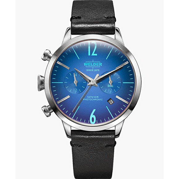 メーカー：WELDER ウェルダー製品名：WWRC101防水：5気圧防水ケースサイズ： 横（リューズ含めず）×縦×厚み：約φ38mm（リューズ除く）バンド素材：レザーガラス素材：フォトクロミック加工ミネラルガラスケース素材：ステンレススティ...