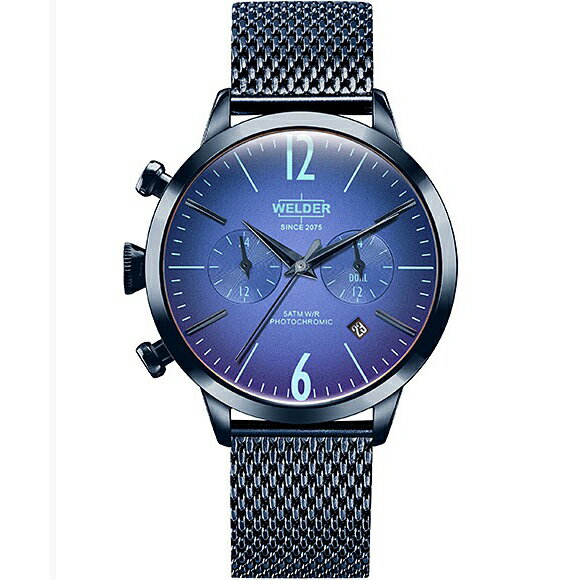 メーカー：WELDER ウェルダー製品名：WWRC603防水：5気圧防水ケースサイズ： 横（リューズ含めず）×縦×厚み：約φ38mm（リューズ除く）バンド素材：ステンレススティール（PVD）ガラス素材：フォトクロミック加工ミネラルガラスケース素材：ステンレススティール（PVD）機能 付加仕様：クォーツ、デュアルタイム、日付表示 光の角度により色彩変化する フォトクロミック加工ミネラルガラス風防メーカー希望小売価格はメーカーカタログに基づいて掲載していますメーカー：WELDER ウェルダー製品名：WWRC603防水：5気圧防水ケースサイズ： 横（リューズ含めず）×縦×厚み：約φ38mm（リューズ除く）バンド素材：ステンレススティール（PVD）ガラス素材：フォトクロミック加工ミネラルガラスケース素材：ステンレススティール（PVD）機能 付加仕様：クォーツ、デュアルタイム、日付表示 光の角度により色彩変化する フォトクロミック加工ミネラルガラス風防メーカー希望小売価格はメーカーカタログに基づいて掲載しています
