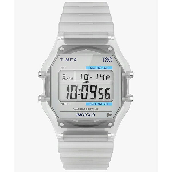 TIMEX タイメックス T80　トランスルーセント クリア クラシック・デジタル INDIGLOバックライト搭載 超軽量 TW2Y36400 メンズ 腕時計 国内正規品 送料無料
