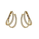【10%OFFクーポン利用で】ピアス 18金 2連 フープピアス ダイヤモンド 両耳 輪っか バネチャッチ K18ゴールド 277424 国内正規品 送料無料