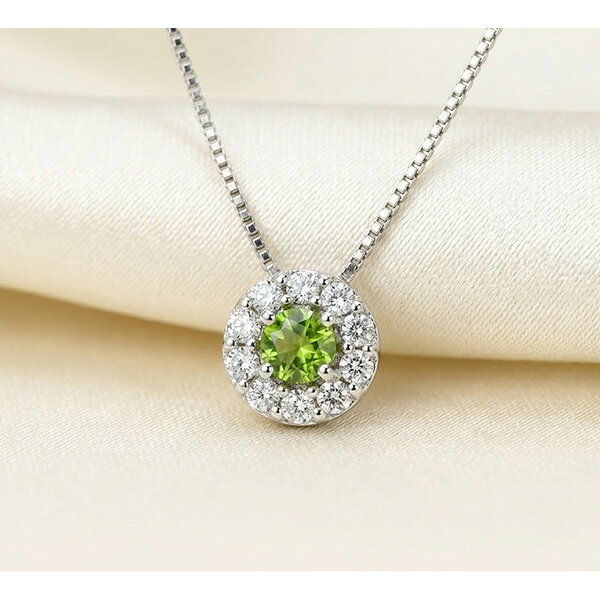 乐天商城 - 【2,000円OFFクーポン利用で】デマントイドガーネット ダイヤモンド ネックレス 0.06ct 0.04ct Pt950 Pt900 Pt850 プラチナ 希少石 1月誕生石 天然石 取り巻き ペンダント ギフト