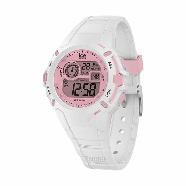 ICE WATCH アイスウォッチ ホワイト/ピンク デジタル スポーツ デイリーユース シリコンラバーベルト 024001 レディース 腕時計 国内正規品 送料無料
