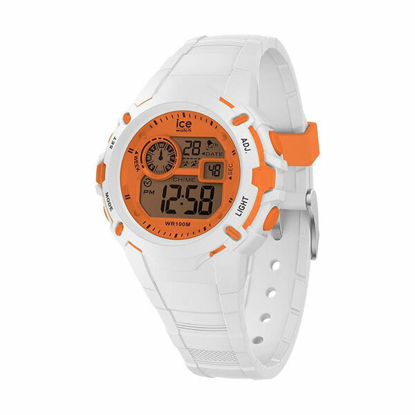 乐天商城 - ICE WATCH アイスウォッチ ホワイト/オレンジ デジタル スポーツ デイリーユース シリコンラバーベルト 024002 レディース 腕時計 国内正規品 送料無料