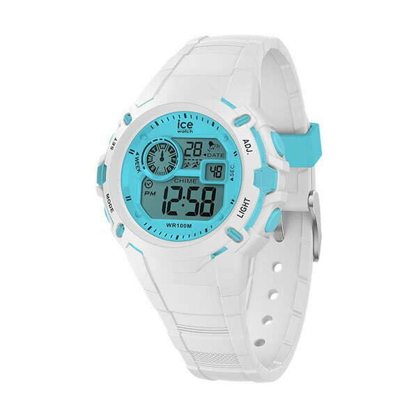 ICE WATCH アイスウォッチ ホワイト/ブルー デジタル スポーツ デイリーユース シリコンラバーベルト 024003 レディース 腕時計 国内正規品 送料無料