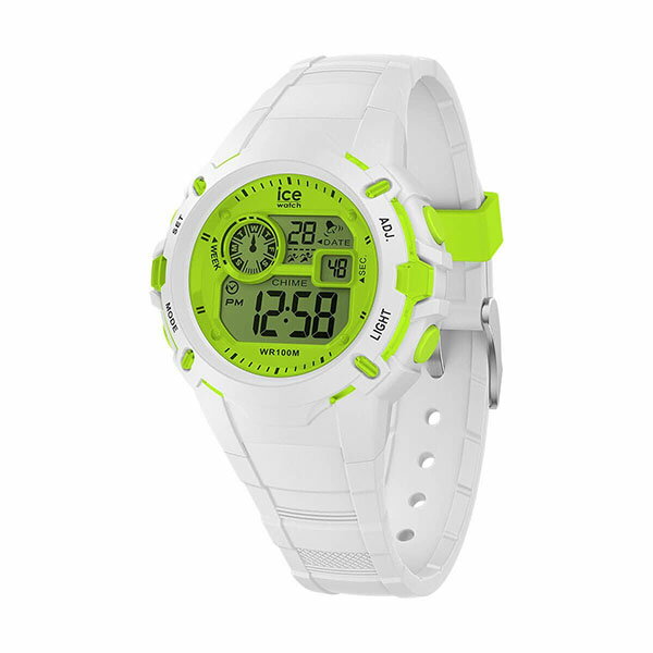 ICE WATCH アイスウォッチ ホワイト/ライム デジタル スポーツ デイリーユース シリコンラバーベルト 024004 レディース 腕時計 国内正規品 送料無料