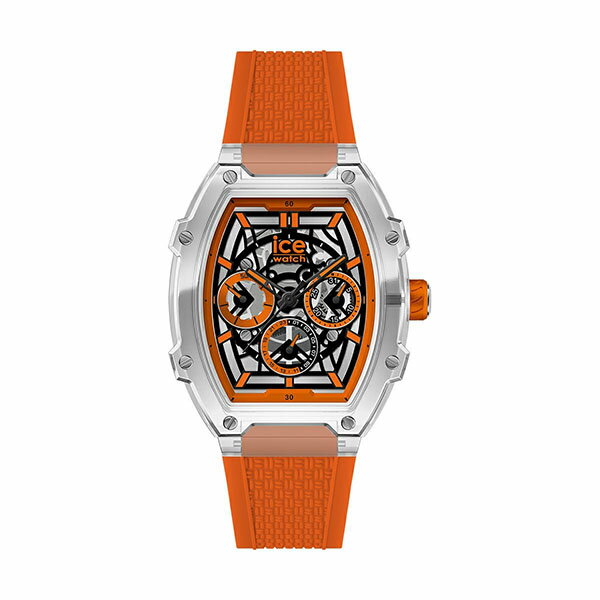 ICE WATCH アイスウォッチ オレンジ スケルトン クリアケース トノー型 デイト マルチファンクション クォーツ 024285 メンズ 腕時計 国内正規品 送料無料