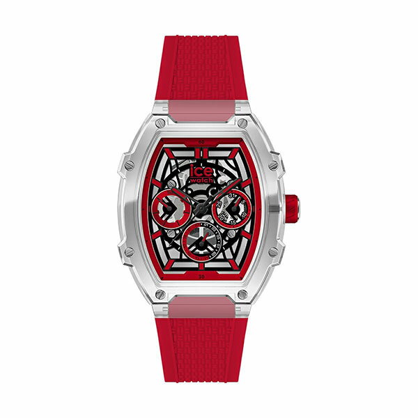 ICE WATCH アイスウォッチ レッド スケルトン クリアケース トノー型 デイト マルチファンクション クォーツ 024288 メンズ 腕時計 国内正規品 送料無料
