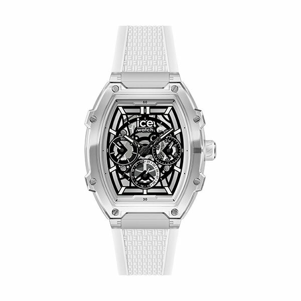 ICE WATCH アイスウォッチ ホワイト スケルトン クリアケース トノー型 デイト マルチファンクション クォーツ 024289 メンズ 腕時計 国内正規品 送料無料