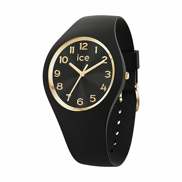 女士手表 - ICE WATCH アイスウォッチ ブラック マットシリコンバンド エンボス加工 サンバーストダイヤル 日本製クォーツ搭載 025257 レディース 腕時計 国内正規品 送料無料