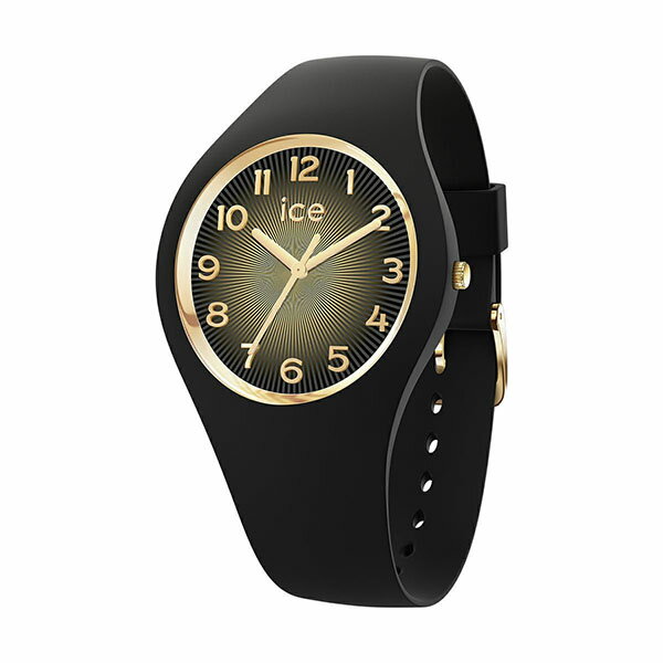 ICE WATCH アイスウォッチ ブラック/ゴールド マットシリコンバンド エンボス加工 サンバーストダイヤル 日本製クォーツ搭載 025258 レディース 腕時計 国内正規品 送料無料