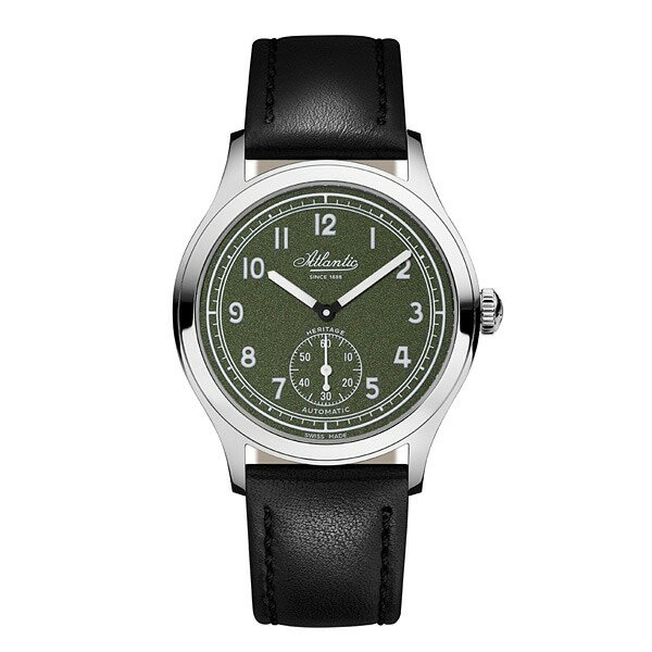 メーカー：Atlantic アトランティック製品名：53760.41.73防水：50m防水ケースサイズ： 横（リューズ含めず）×縦×厚み：42mm×D12.1mm（リューズ除く）バンド素材：カーフレザーガラス素材：10層無反射コーティング ドーム型サファイアクリスタルケース素材：ステンレススティール機能 付加仕様：自動巻（セリタSW261-1）、スモールセコンドAtlantic アトランティック Worldmaster Original Heritage Edition 53760.41.73 スイス製 自動巻きメーカー希望小売価格はメーカーカタログに基づいて掲載していますメーカー：Atlantic アトランティック製品名：53760.41.73防水：50m防水ケースサイズ： 横（リューズ含めず）×縦×厚み：42mm×D12.1mm（リューズ除く）バンド素材：カーフレザーガラス素材：10層無反射コーティング ドーム型サファイアクリスタルケース素材：ステンレススティール機能 付加仕様：自動巻（セリタSW261-1）、スモールセコンドAtlantic アトランティック Worldmaster Original Heritage Edition 53760.41.73 スイス製 自動巻きメーカー希望小売価格はメーカーカタログに基づいて掲載しています