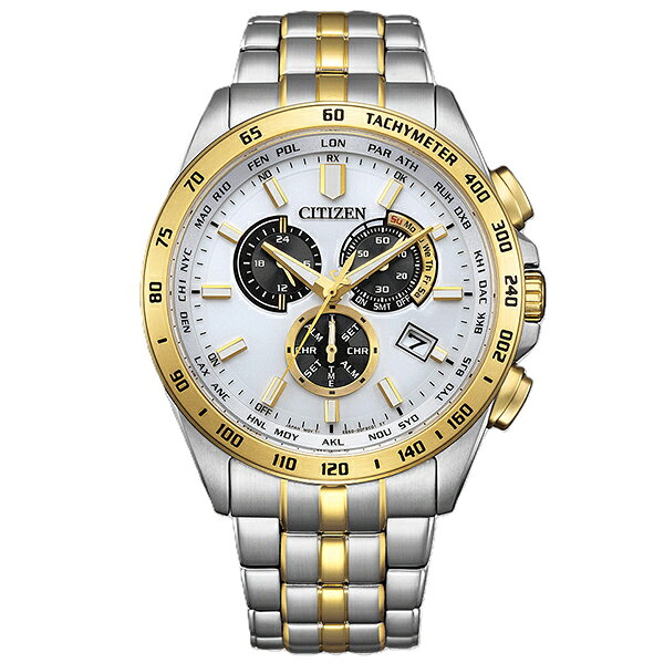 乐天商城 - 【2,000円OFFクーポン利用で】CITIZEN COLLECTION シチズンコレクション エコ・ドライブ電波時計 クロノグラフ ゴールドパーツ CB5874-65A メンズ 腕時計 国内正規品 送料無料
