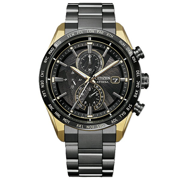 【2,000円OFFクーポン利用で】CITIZEN シチズン ATTESA アテッサ LIGHT in BLACK クロノグラフ ブラック ワールドタイム デイ&デイト表示 限定コレクション AT8384-58E メンズ 腕時計 国内正規品 送料無料