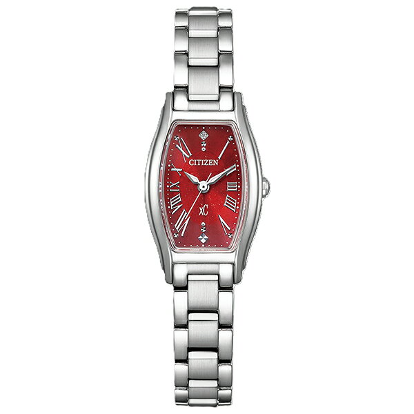 【2,000円OFFクーポン利用で】EW5541-50W CITIZEN シチズン XC クロスシー エコ・ドライブ レッド シルバー ローマンインデックス ラボグロウン・ダイヤモンド レディース 腕時計 国内正規品 送料無料