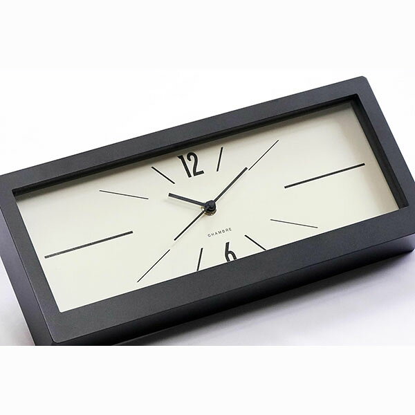 【クーポン利用で10%OFF】INTERZERO インターゼロ CHAMBRE シャンブル CH-078BK 静音 日本製 クロック ブラック 国内正規品 送料無料 [3]