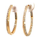 【10%OFFクーポン利用で】(240720)ダイヤモンド フープピアス 18k 両耳 1ペア レディース プレゼント