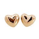 【10%OFFクーポン利用で】(248404)ぷっくりハートピアス 両耳 1ペア Mサイズ 18k 小さめ スタッドピアス